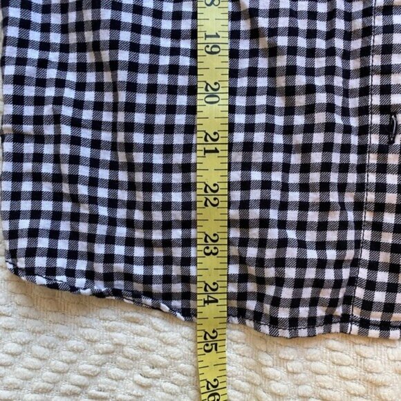 Divided H&M Black & White Gingham Button-Up Blouse Size 6 100% Cotton Long Sleev - Picture 6 of 9